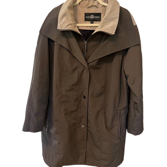 Fleet Street Short Chocolate Brown Trench Coat Women's Size XL Raincoat Jacket - Picture 1 of 12